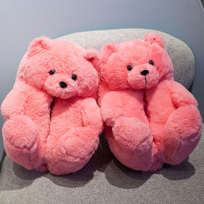 Cozy Fuzzy Bear Claw House Slippers