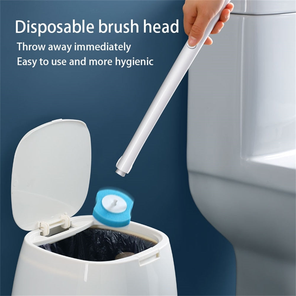 Extended Handle Bathroom Toilet Brush Set