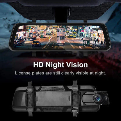 Advanced HD Car Mirror Dash Camera with Wi-Fi Connectivity