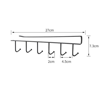 Space Saving Under Cabinet Storage Hook Rack