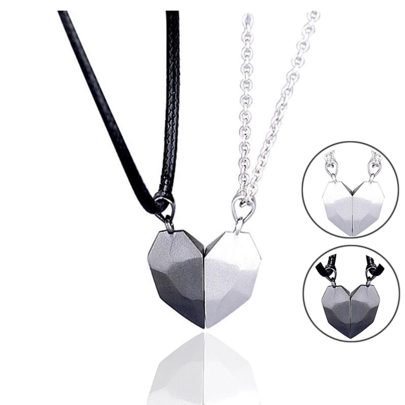 Lovely His Hers Interlocking Couple Necklace Set