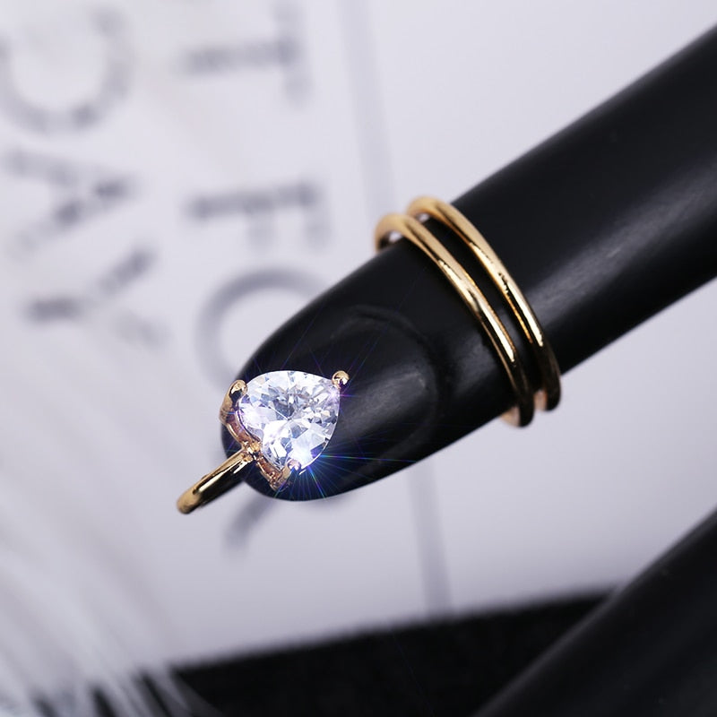 Edgy Metal Stacking Nail Rings
