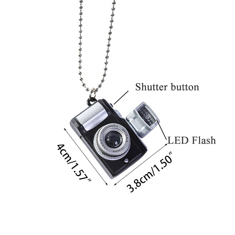 Retro Camera Pendant Torch Necklace
