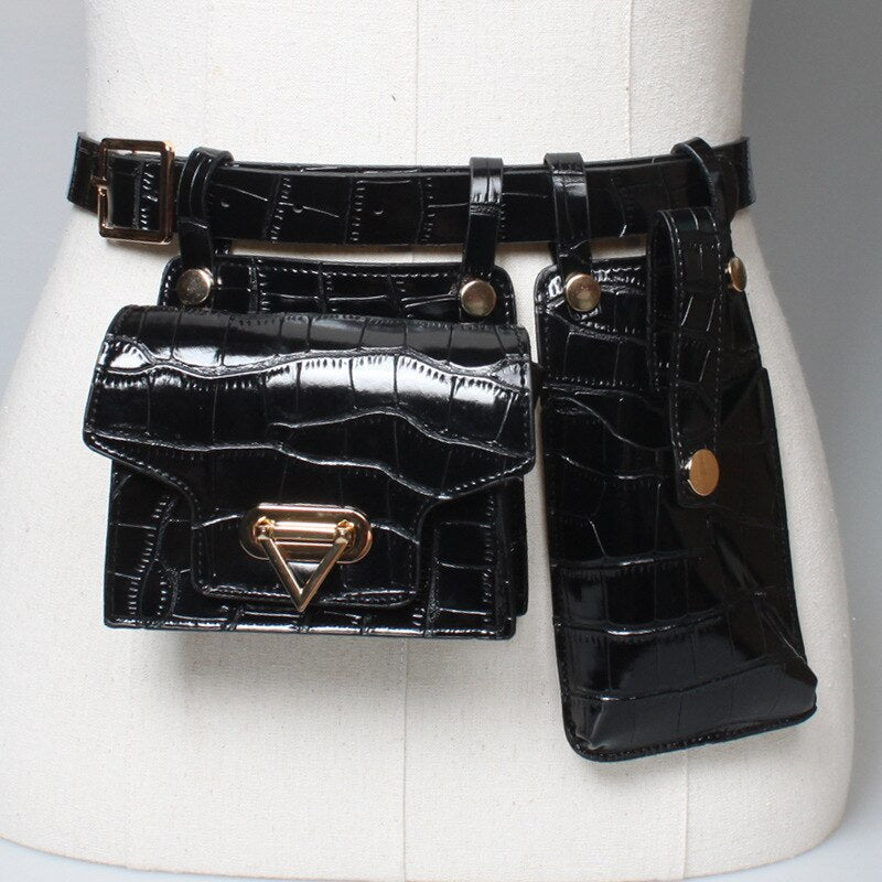 Practical Multi Pocket Leather Waist Belt Pouch