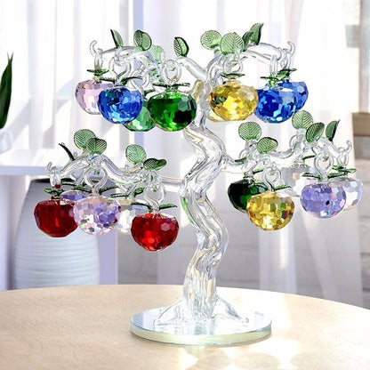 Luxurious Glass Apple Tree Figurine Decor
