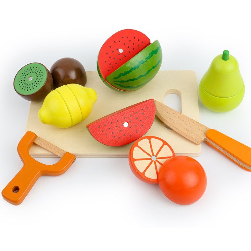Kids Wooden Fruit Cutting Play Set