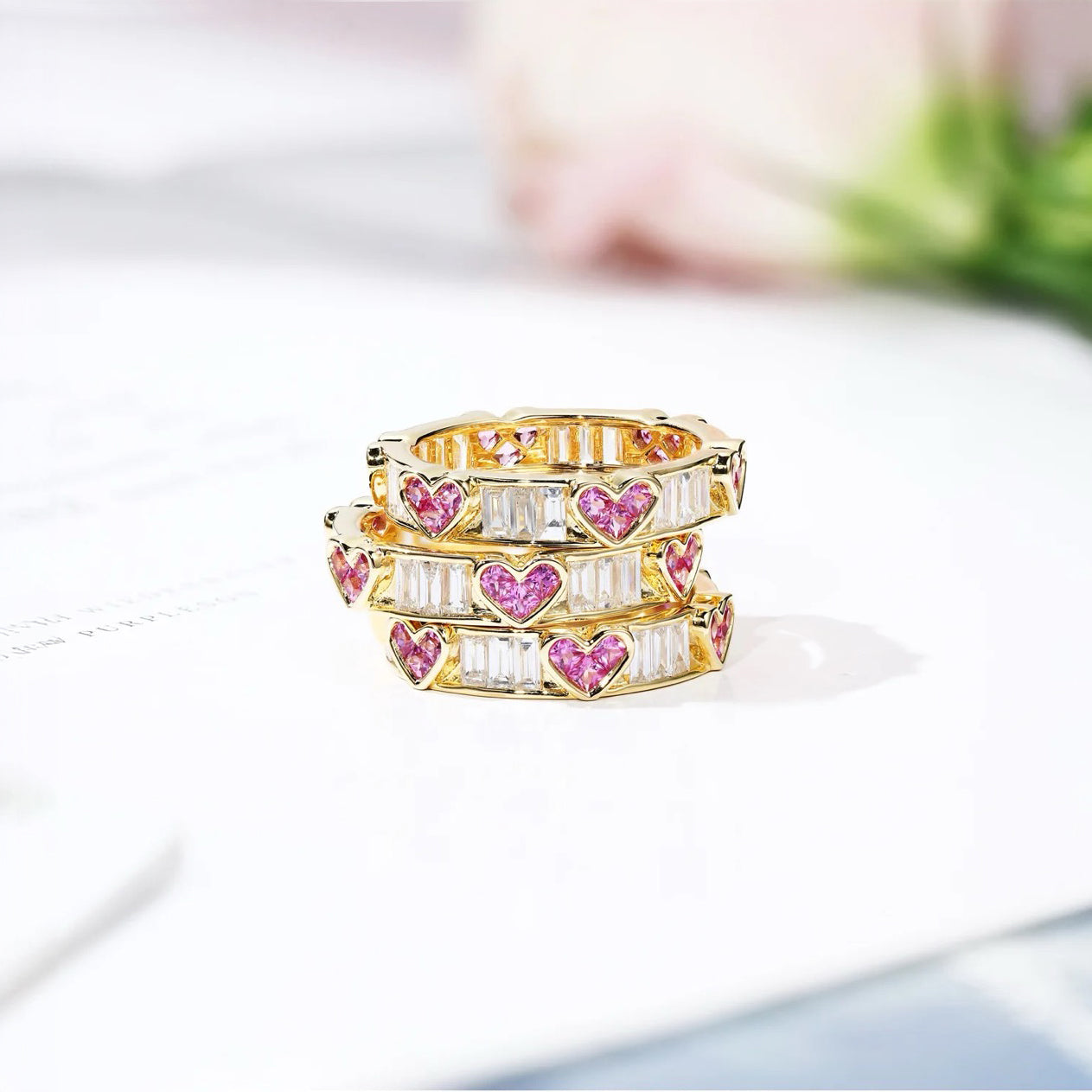 Elegant Heart Shaped Diamond Engagement Ring