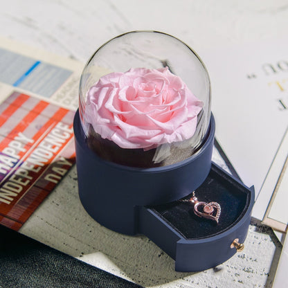 Elegant Fresh Flower Pendant Necklace Gift Box