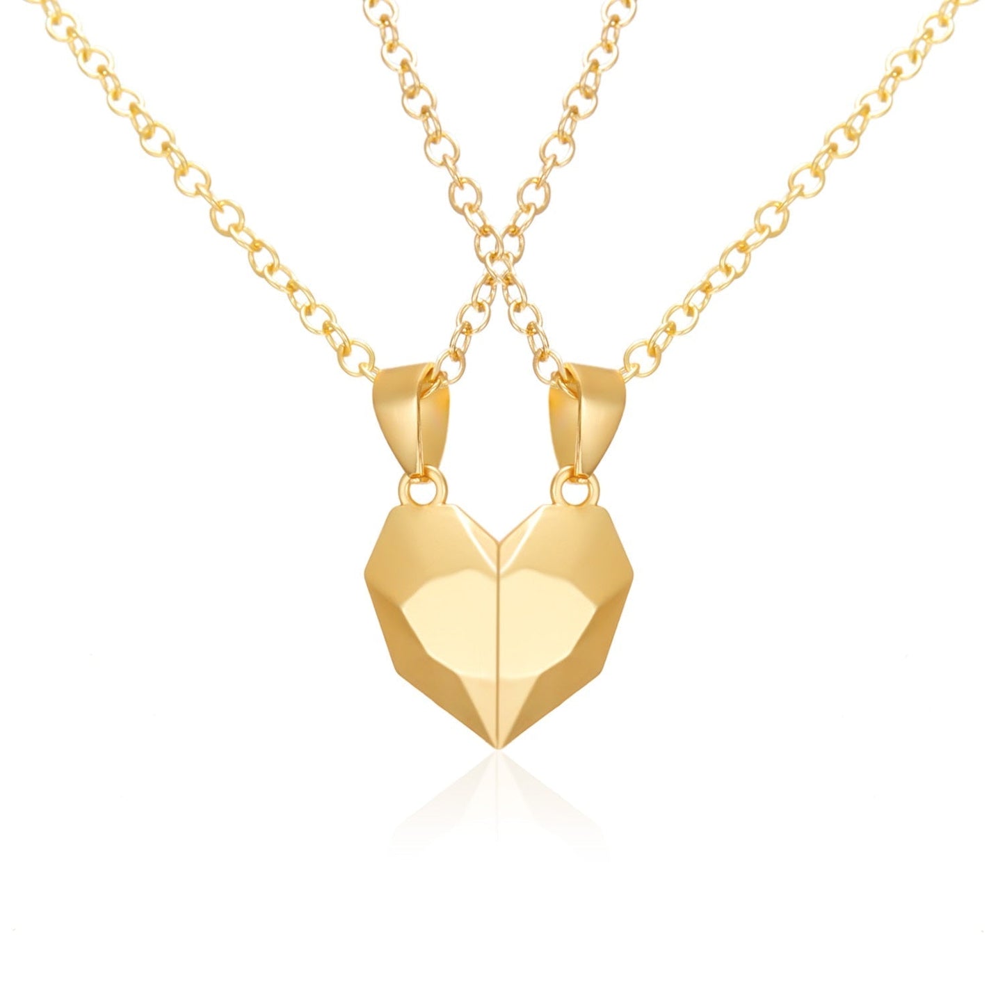 Lovely His Hers Interlocking Couple Necklace Set