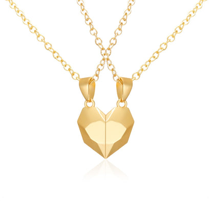 Lovely His Hers Interlocking Couple Necklace Set