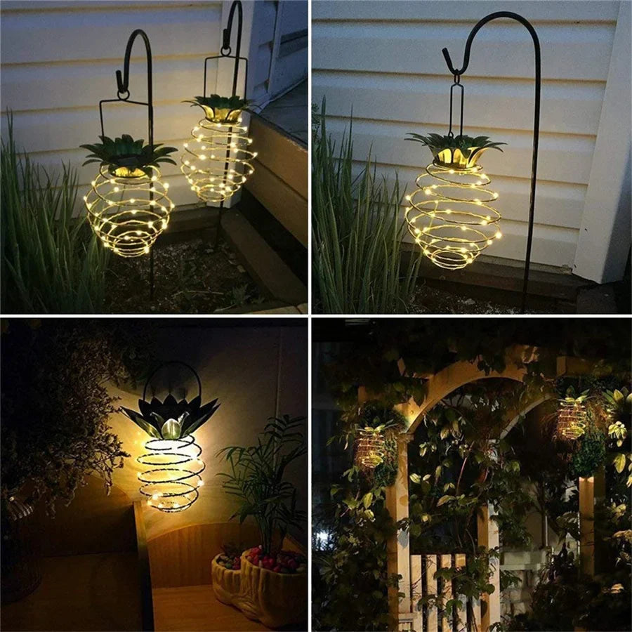 Outdoor Solar Powered Pineapple Lamp with Timer - Fesara