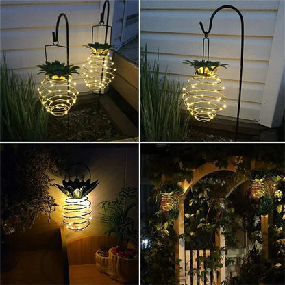Outdoor Solar Powered Pineapple Lamp with Timer - Fesara