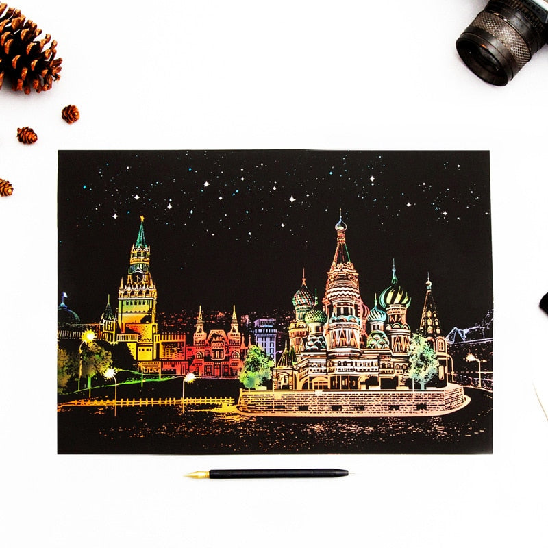 Colorful Art Scratch Off Painting Kit