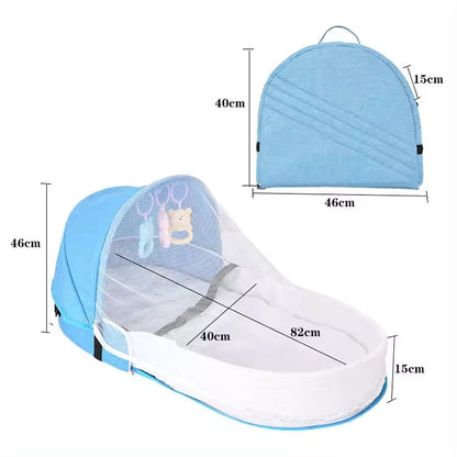 Portable Baby Bed with Mosquito Net and Canopy