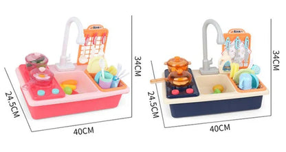 Kids Play Kitchen with Water Play and Cooking Toys