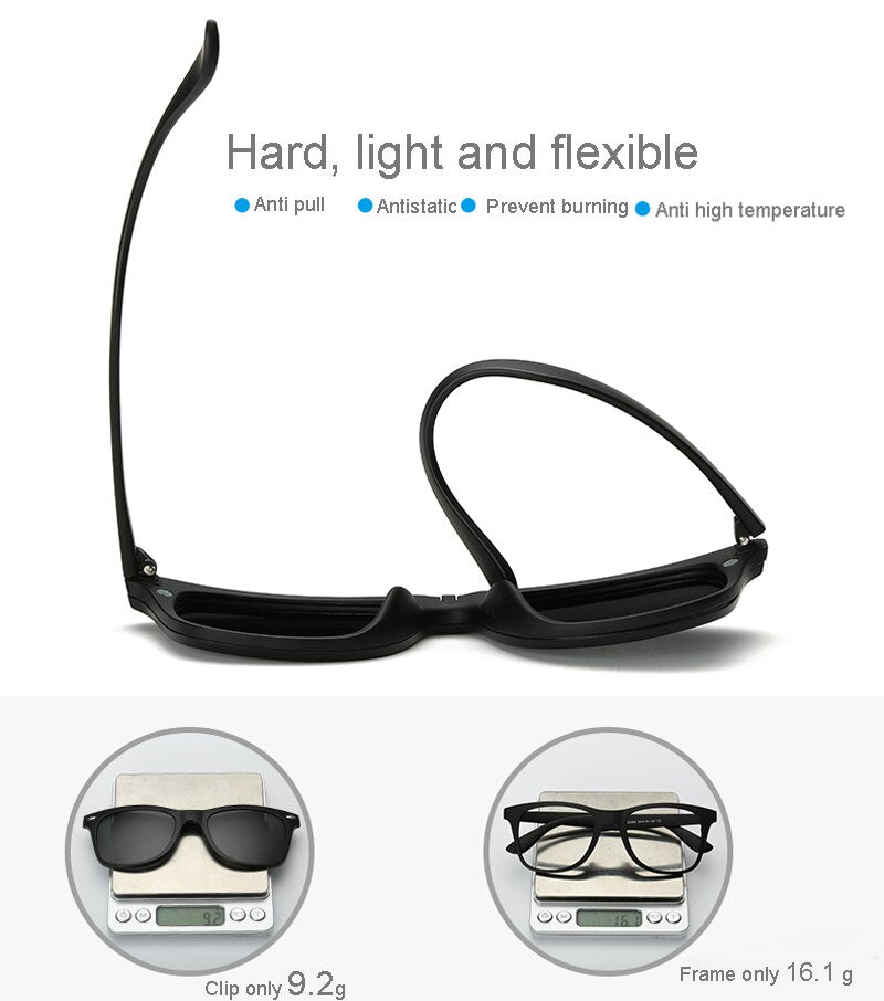 Stylish Polarized Sunglasses with Magnetic Lenses