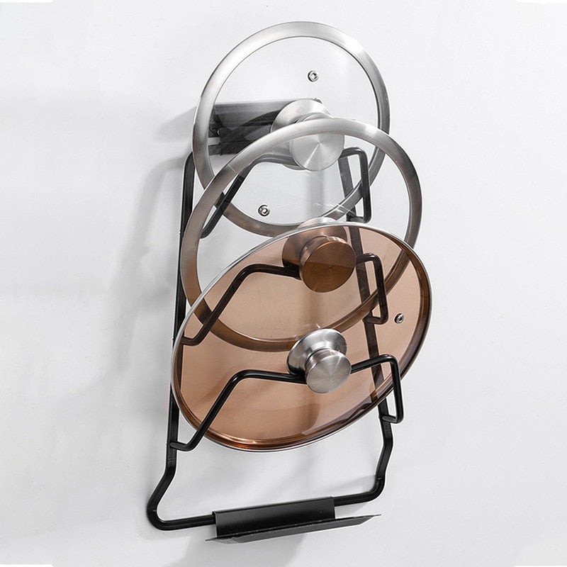 Sturdy Wall Mount Pot Lid Organizer Rack