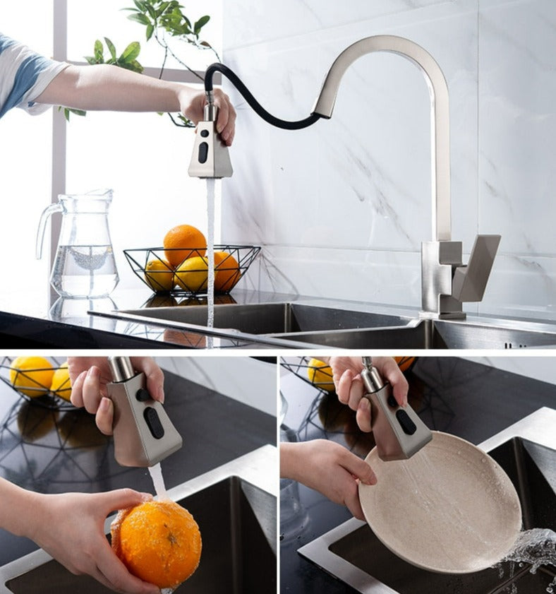 Contemporary Swing Kitchen Faucet – Sleek Stainless Steel Mixer Tap