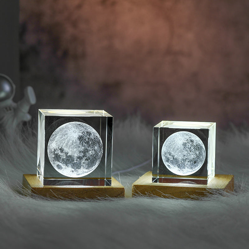 Glowing Crystal Moon LED Night Light