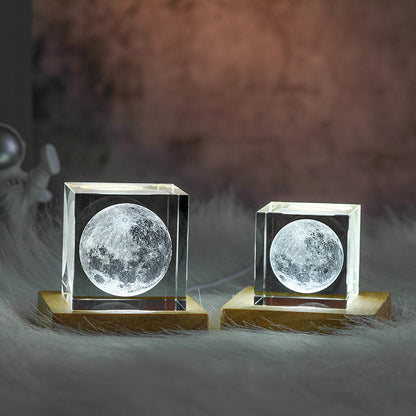 Glowing Crystal Moon LED Night Light