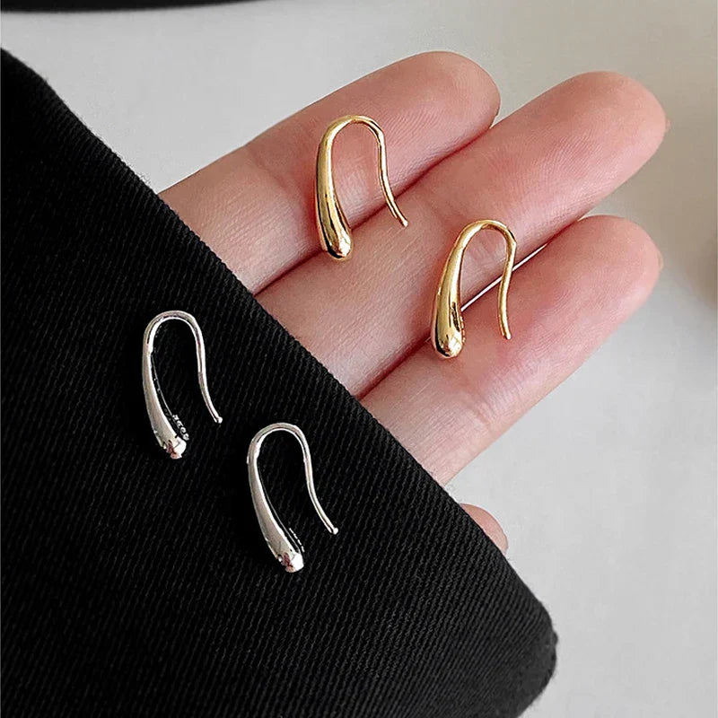 Delicate Sterling Silver Teardrop Hook Earrings
