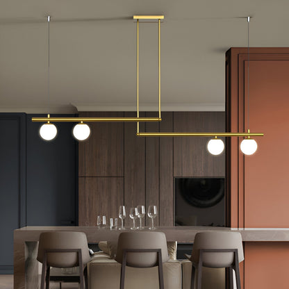 Modern Glass Linear Pendant Light Fixture