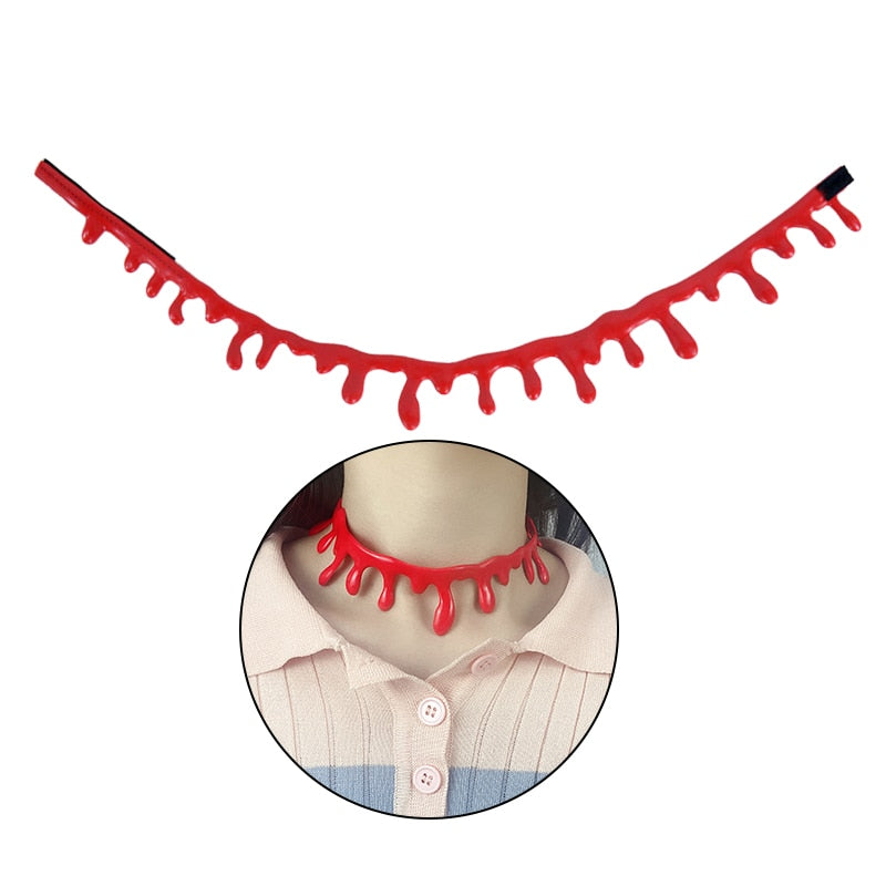 Spooky Bloody Drip Halloween Choker Necklace