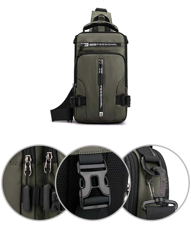 Waterproof Crossbody Purse with USB Charge and Multiple Pockets