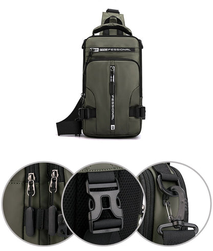 Waterproof Crossbody Purse with USB Charge and Multiple Pockets