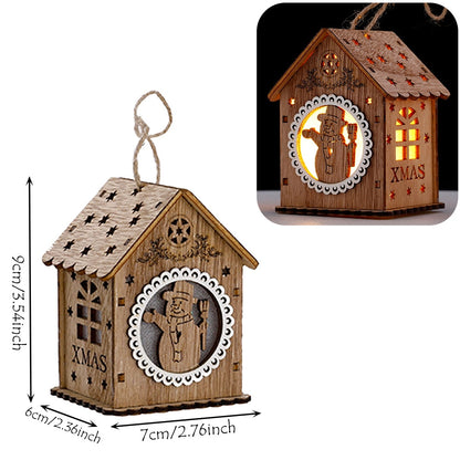 Rustic Wood Hanging Home Decor Lantern Light