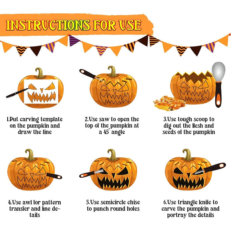 Complete Pumpkin Decorating Tool Set