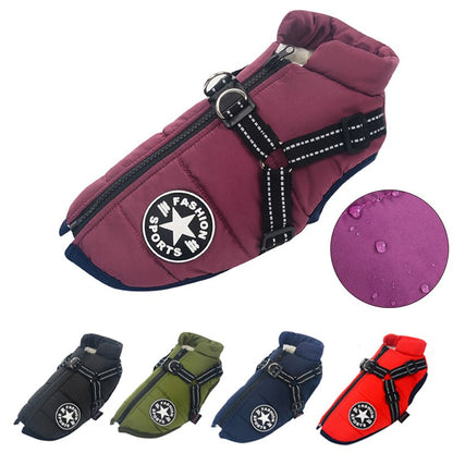 Cozy Dog Jacket with Integrated Safety Harness