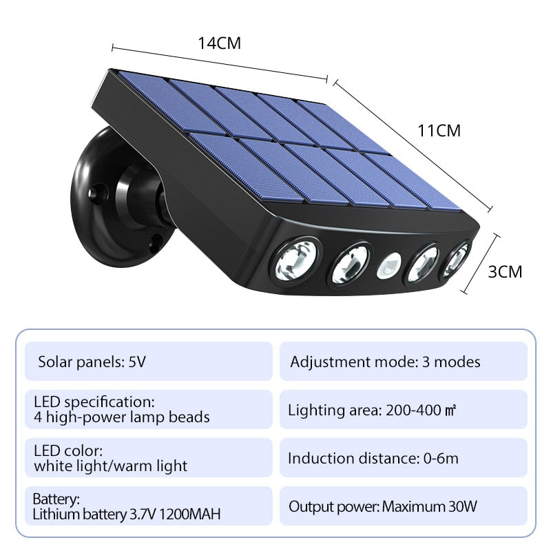 Bright Solar Powered Motion Security Light