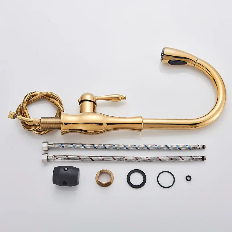 Premium Gold Finish Kitchen Sink Faucet