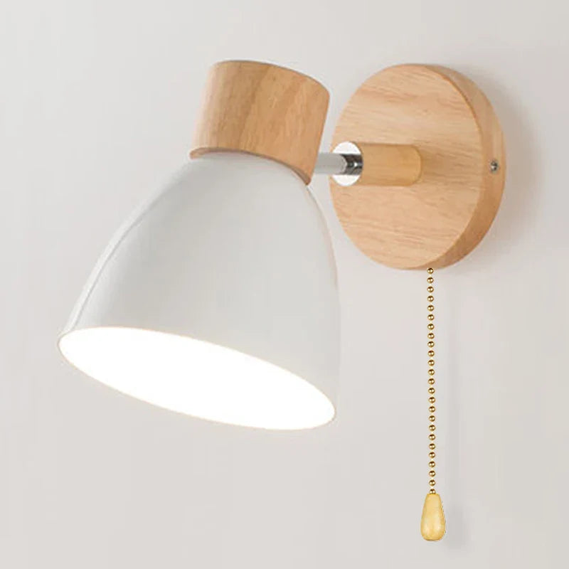 Modern Wooden Swing Arm Wall Lamp