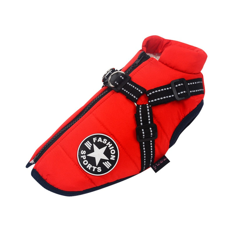 Cozy Dog Jacket with Integrated Safety Harness