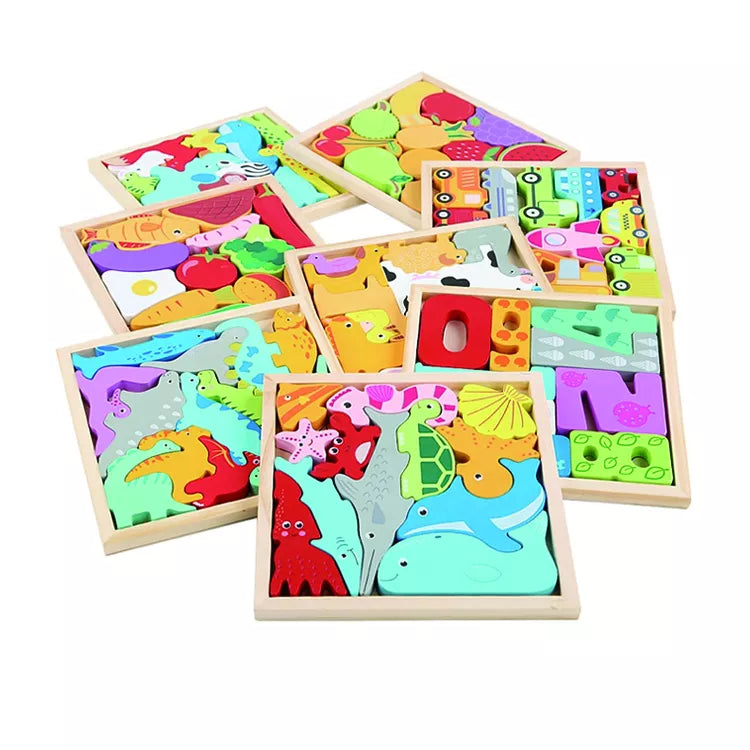 Wooden Brain Teaser Puzzle Set (3 Pack)
