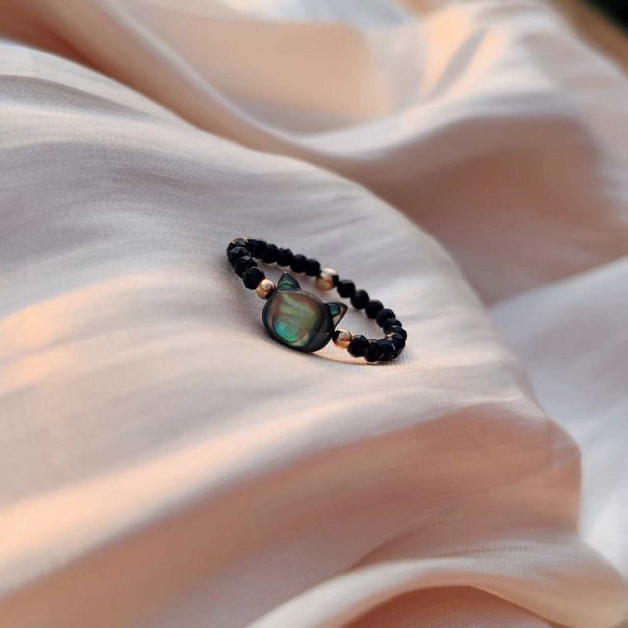 Lucky Charm Kitten Silver Ring