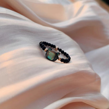 Lucky Charm Kitten Silver Ring