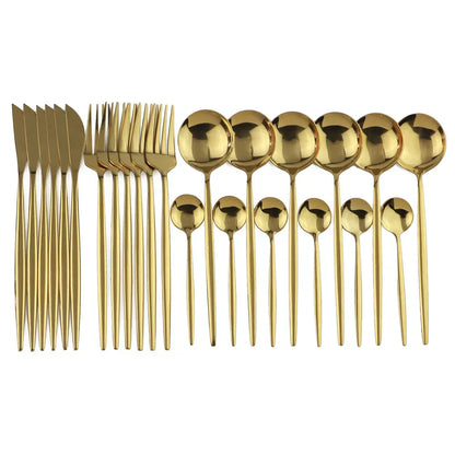 Premium Gold Plated Stainless Steel Flatware Set