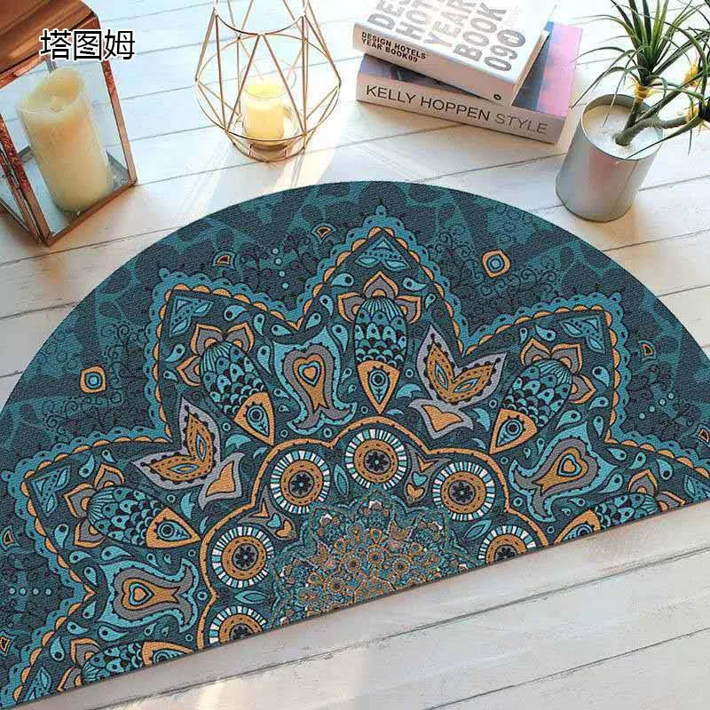 Rustic Non Slip Half Circle Door Mat