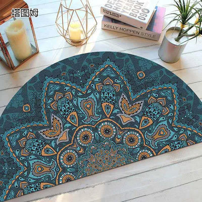 Rustic Non Slip Half Circle Door Mat