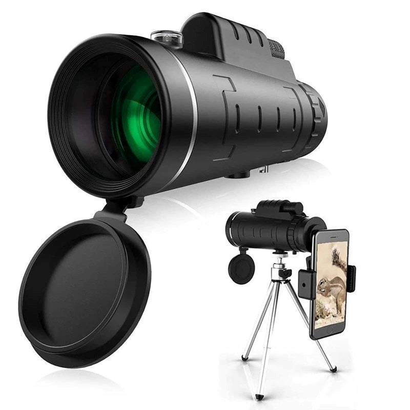 Portable HD Monocular Telescope with Phone Adapter & Stand