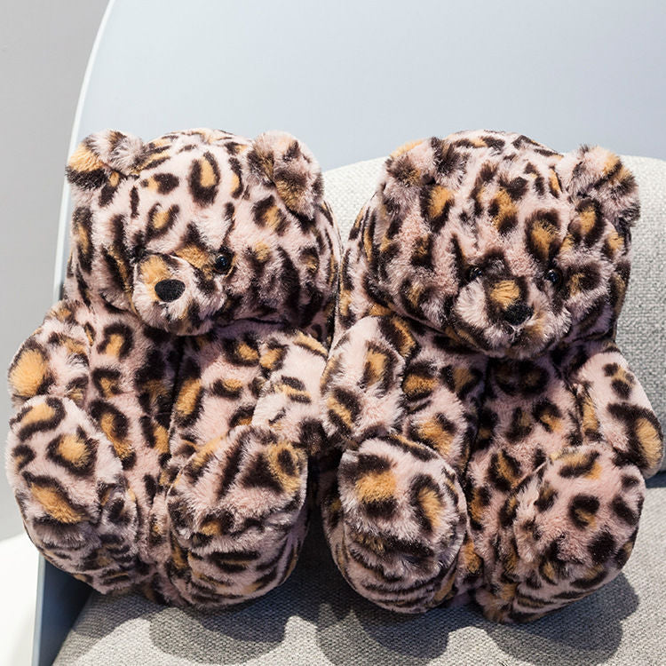 Cozy Fuzzy Bear Claw House Slippers