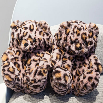 Cozy Fuzzy Bear Claw Indoor Slippers