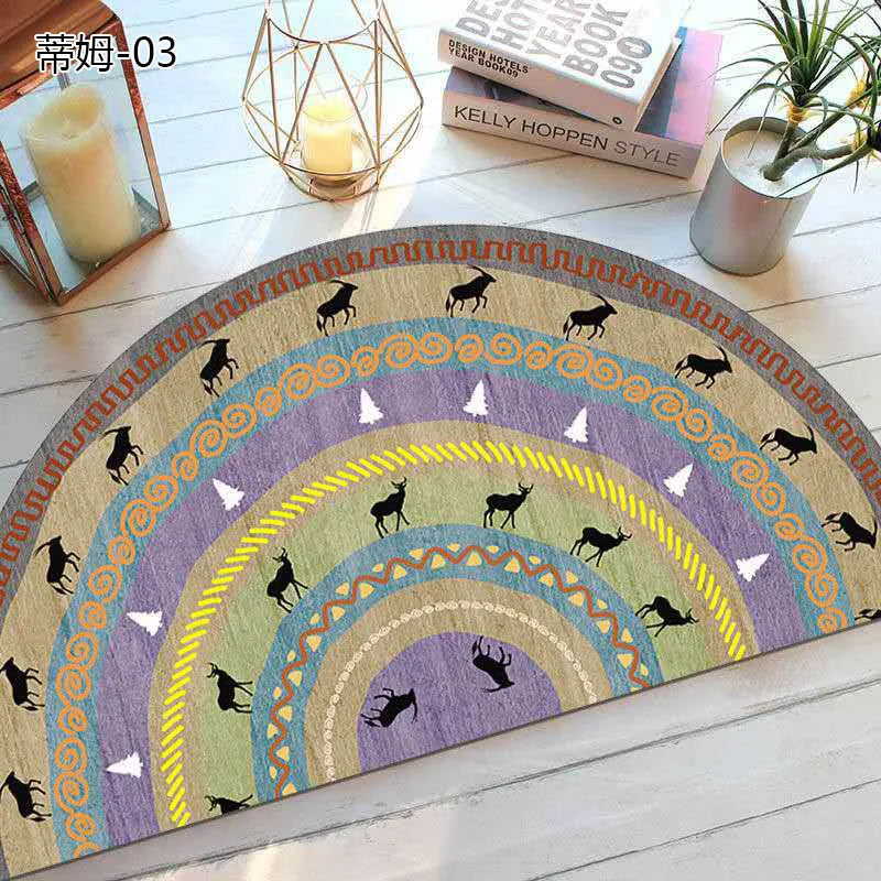 Rustic Non Slip Half Circle Door Mat
