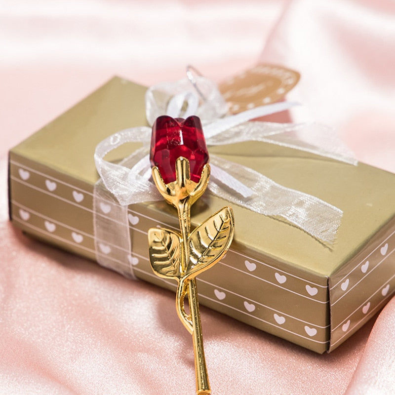 Elegant Rose Crystal Jewelry Boxed Gift
