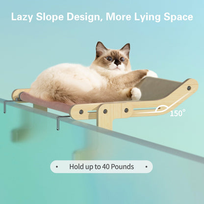 Natural Wood Cat Window Perch Bed