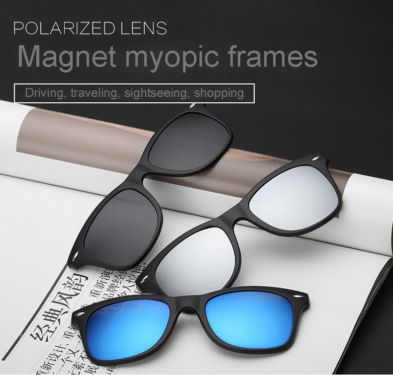 Stylish Polarized Sunglasses with Magnetic Lenses