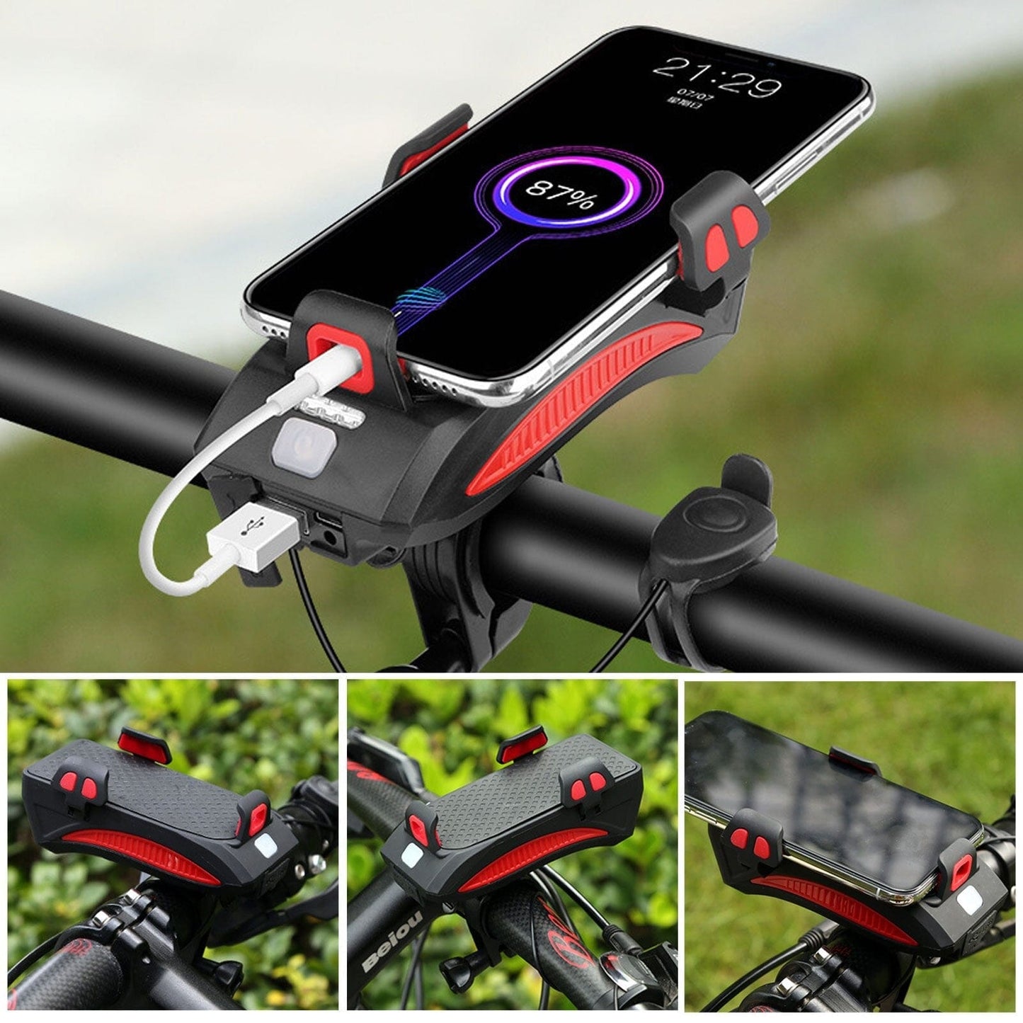 Bright 4-in-1 Bicycle Light Set